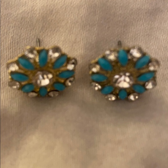 Blue & Crystal Kate Spade Studs / Post Earrings - Picture 6 of 7